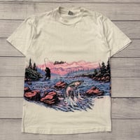 Image 1 of Vintage Trout Alaska Wrap Around Tee - L