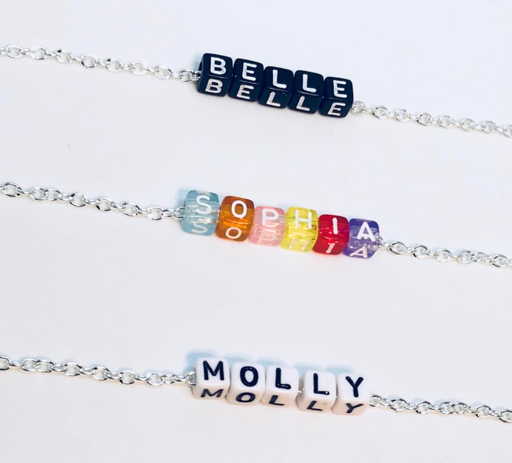Image of Personalised Name or Number Necklace - 4 Colour cube options