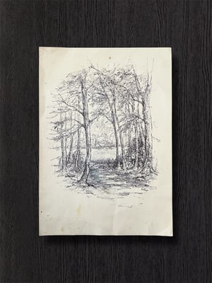 Image of VINTAGE DUTCH DRAWING: LANDSCAPE #3