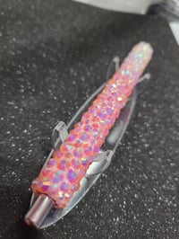 Image 1 of Light Pink & White Rhinestone Pen