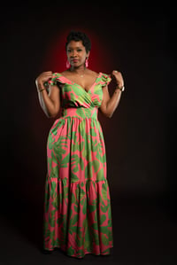 Image 3 of Floral Maxi Dress w/Mini Ruffle Straps