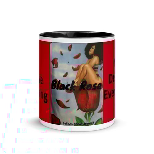 Image of Black Rose Mug with Color Inside