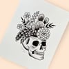 Skull Succulent Planter Print