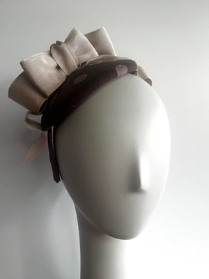 Image of Taupe button headpiece 