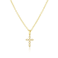 Image 2 of Dainty Mini Cross Pendant Necklace