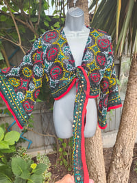 Image 3 of Embroidered Stevie - Black red trim