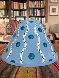Image 1 of "Squiggles" - a Hand Painted Decorative Fabric Shade for a Table Lamp