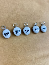 Image 2 of Tiny Happy Skull Charms - Platinum Lustre