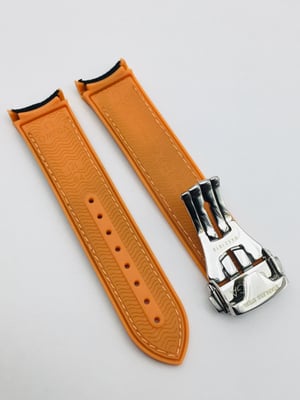 Image of 20mm-22mm Black/orange Nylon silicone Rubber Watch Strap Band,Omega seamaster Planet Ocean.new