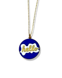 Image 6 of Gold Enamel Pendant Necklaces – “Hello,” “Love” & “Darling” with Adjustable Chain