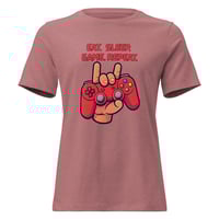 Image 4 of Women's Relaxed T-Shirt, Eat Sleep Game Repeat T-Shirt | Funny Gamer Graphic Tee