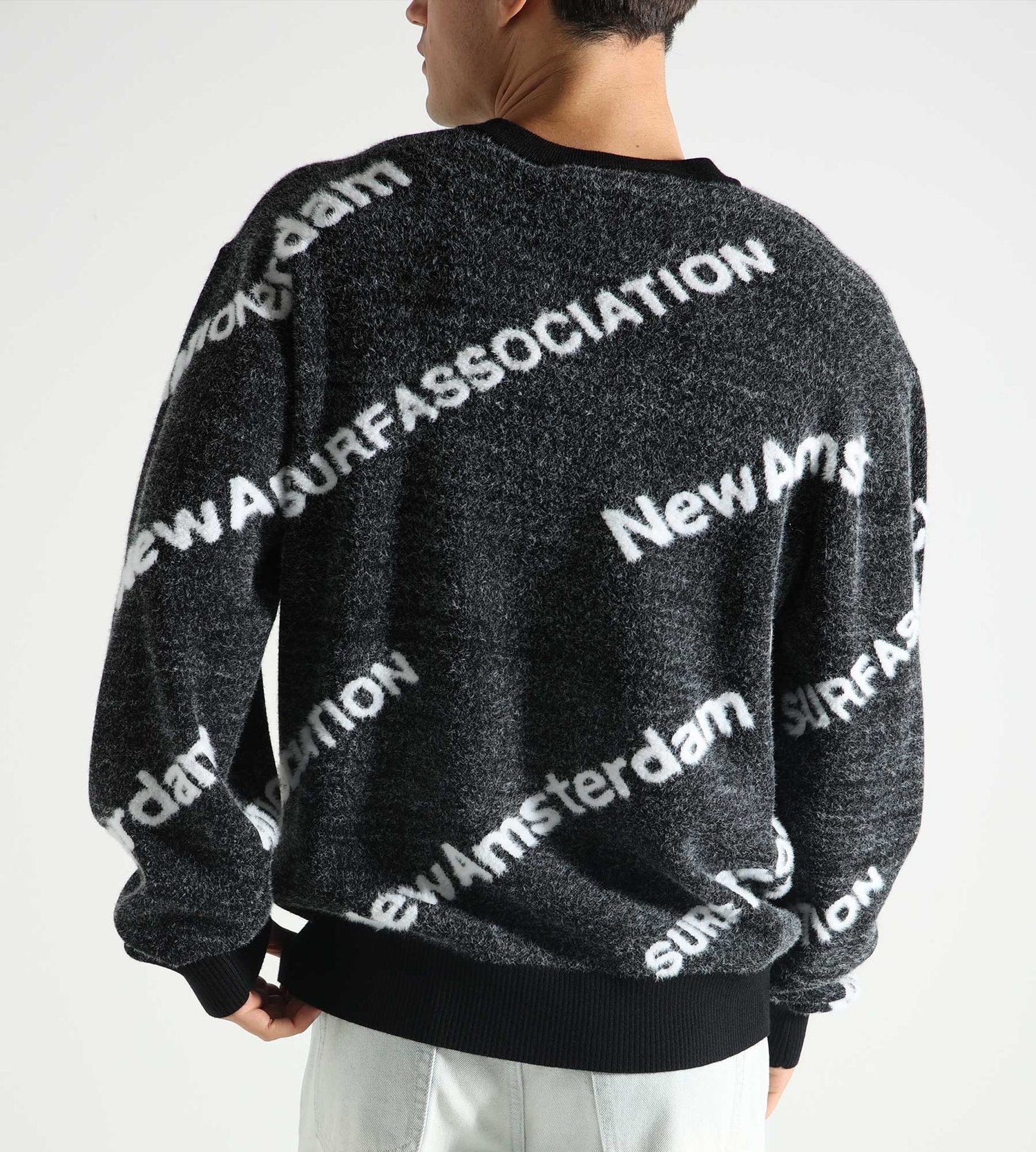 Image of NEW AMSTERDAM SURF ASSOCIATION NAME KNIT AOP BLACK