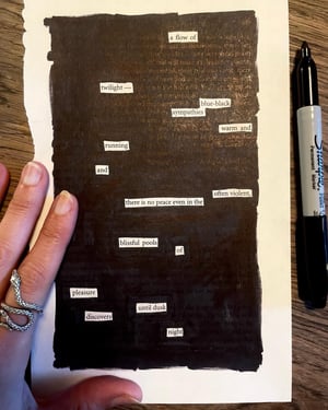 Custom framed blackout poem