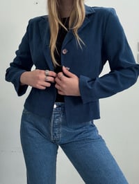 Image 4 of Vintage blue velvet jacket // M