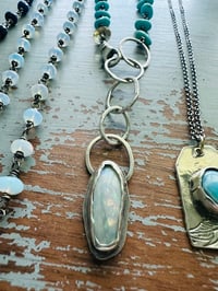 Image 15 of gorgeous turquoise nugget necklace with opal pendant