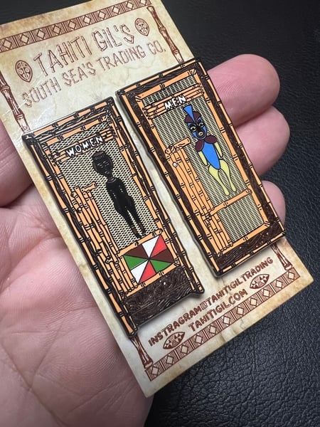 Image of Disneyland Classic “Tiki Room Bathrooms” Enamel Pin Set