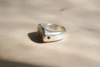 Image 1 of Silver Ant Signet with Garnet and Sapphire