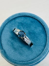 Image 8 of sterling silver feather ring with blue topaz 