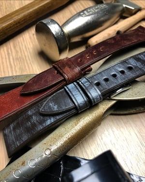 Image of Dark Brown Wax Bridle Leather Watch Strap