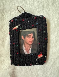 Image 1 of Stabby Babe KPOP Photocard Holder / Handmade / Crochet / Bedazzled / Subtle Merch