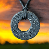 Image 3 of Small Lava Ring Necklace (#05)