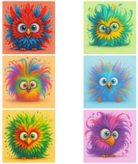Image 1 of Crazy Cute Chirpers Mini Diamond Painting Kit by Theresa Raymer