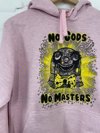 Image 2 of Mr. Blobby No Gods No Masters heather pink hoodie