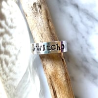 Image 1 of Witch silver ring with star and moon stamp. Witchy silver ring 925. Magic silver ring.