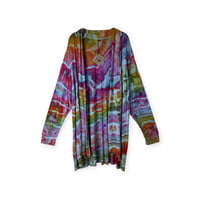 Image 1 of 3X PLUS Jersey Knit Open Cardigan in Euphoria Geode Ice Dye