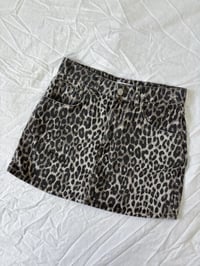 Image 2 of Leopard print denim skirt // 36