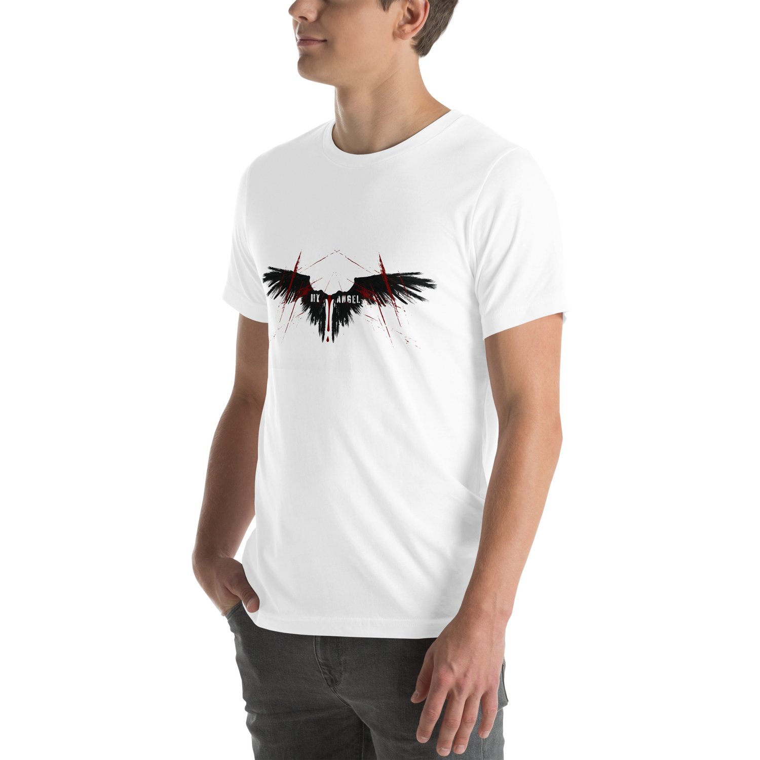 Image of  my angel black wings under your scars Unisex t-shirt