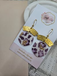 Image 2 of Snow Leopard Arched Earrings