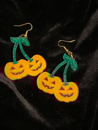 Jack-O-Lantern Cherry Earrings