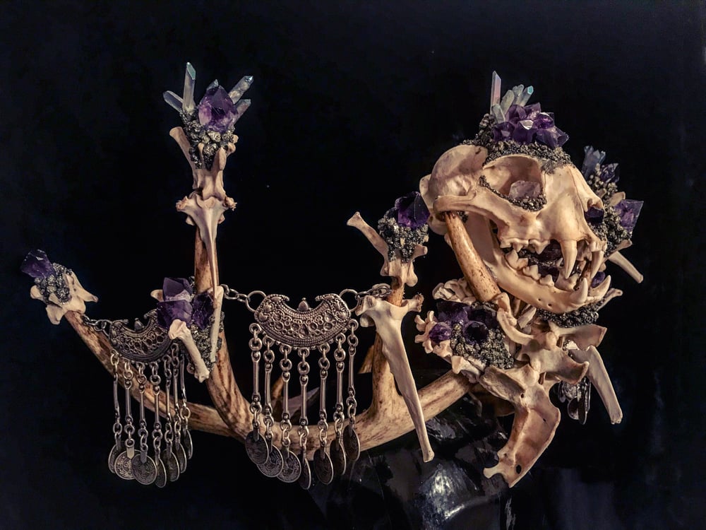 Image of Embellished Bobcat - Antler Crown