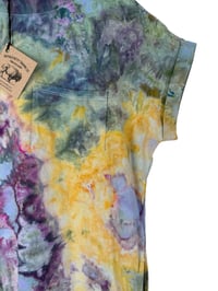 Image 9 of S 100% Cotton Short T-Shirt Dress with Pockets in Appalachian Sunset Watercolor