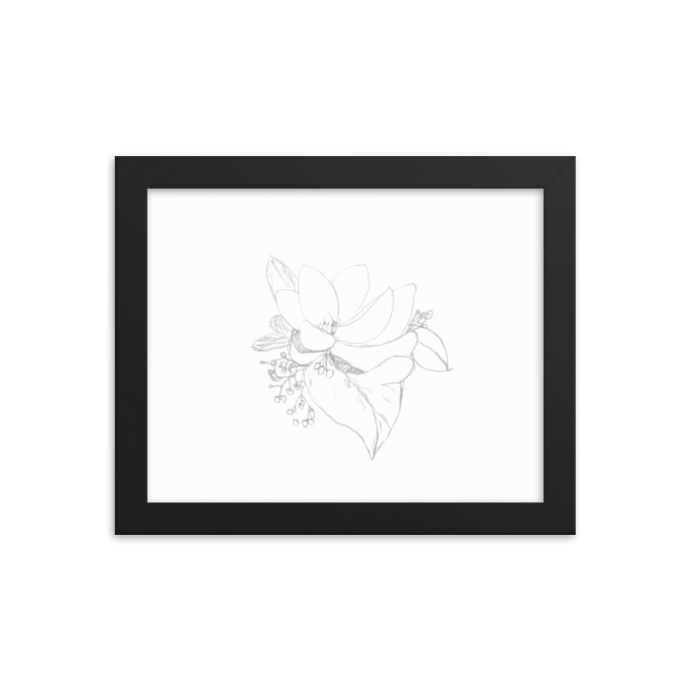 Image of Framed Floral Print Poster - Magnolia Blossom