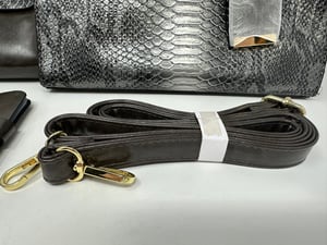 Image of  Snakeskin Patterned Bag with Accessories Gray  - Free Shipping 