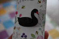 Image 5 of Black swan mini brooch