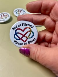 Image 4 of Bad at Flirting pin back button