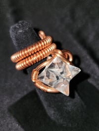 Image 2 of Adjustable Lemurian Quartz Merkaba Ring