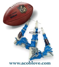 Image 1 of Detroit Lions Triangle Bamboo Earrings