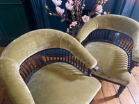 Image 3 of Antique olive green chairs
