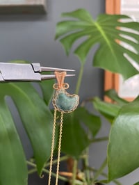 Image 3 of Gold Ocean Jasper Moon Crystal Necklace