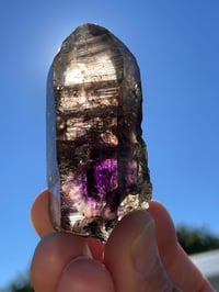 Image 11 of Smoky Amethyst Point With Siver & Red Rutile Inclusions #1972