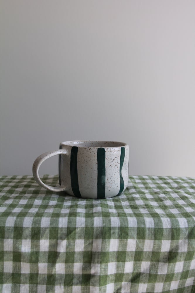Image of Striped Mug - Forest Green 