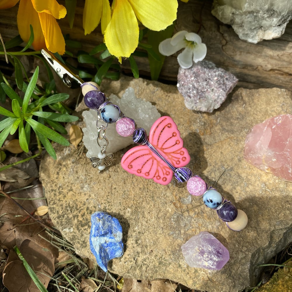 Image of pastel butterfly roach clip