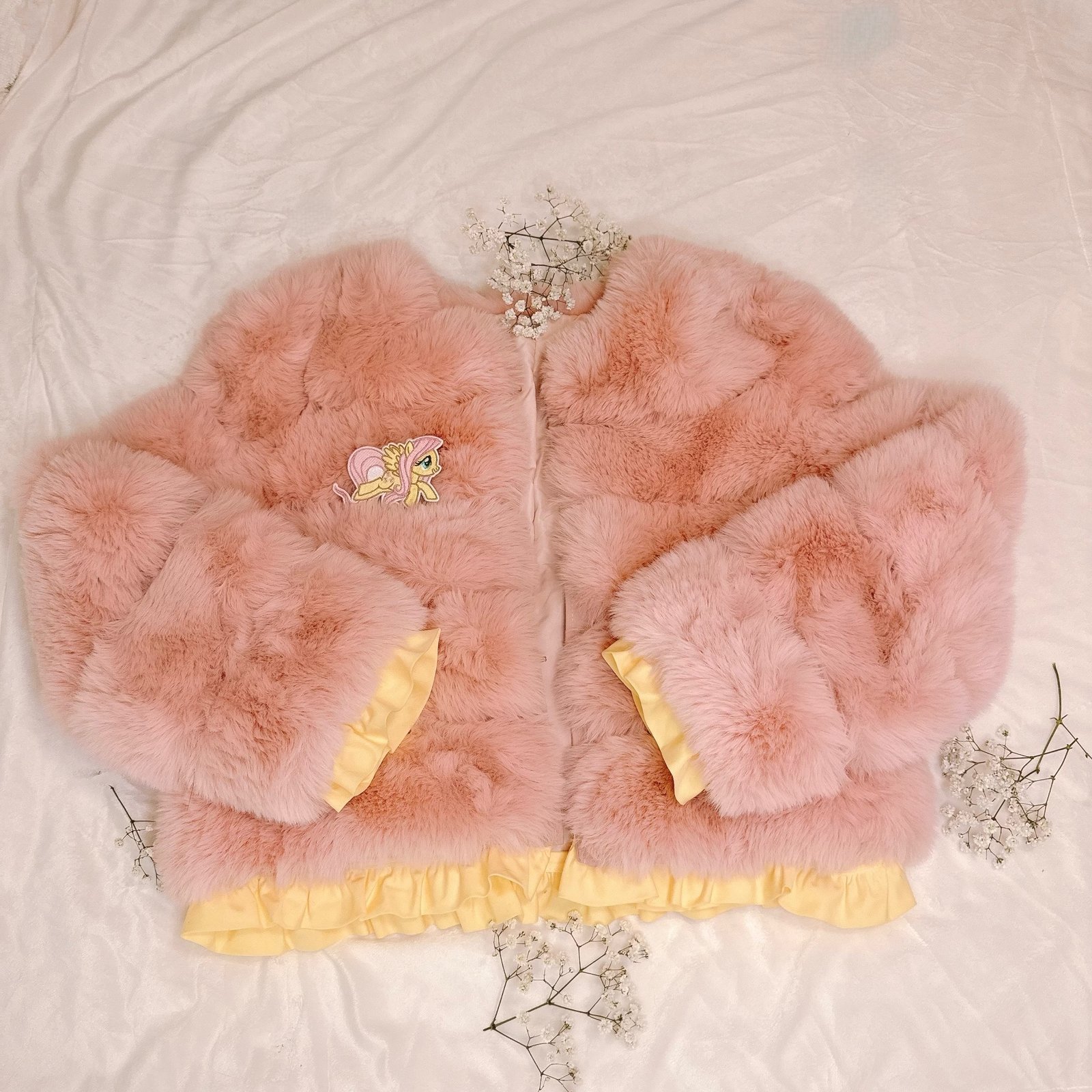 Gap pink hotsell fur coat