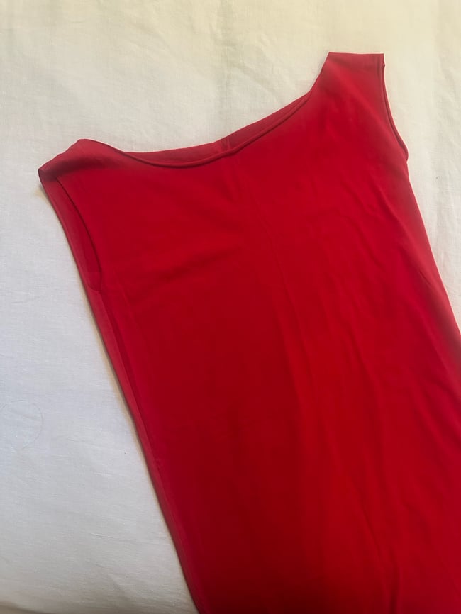 red LARGE deadstock cotton early 2000's Kate Moss tank tee dress