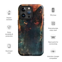 Image 1 of Dark Goth Themed Black Cat Aesthetic Tough Case for iPhone®