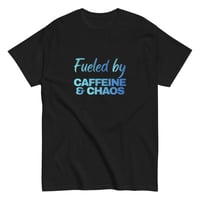 Image 4 of Unisex classic tee, Fueled by Caffeine & Chaos T-Shirt | Funny Coffee Lover Chaos Humor Graphic Tee